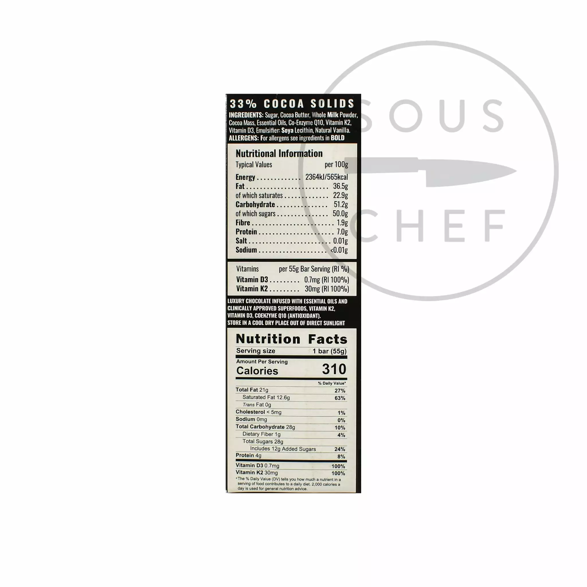 Wizards Adult Immunity Caramel Chocolate 55g Ingredients 4 Wizards Adult Immunity Caramel Chocolate 55g Ingredients