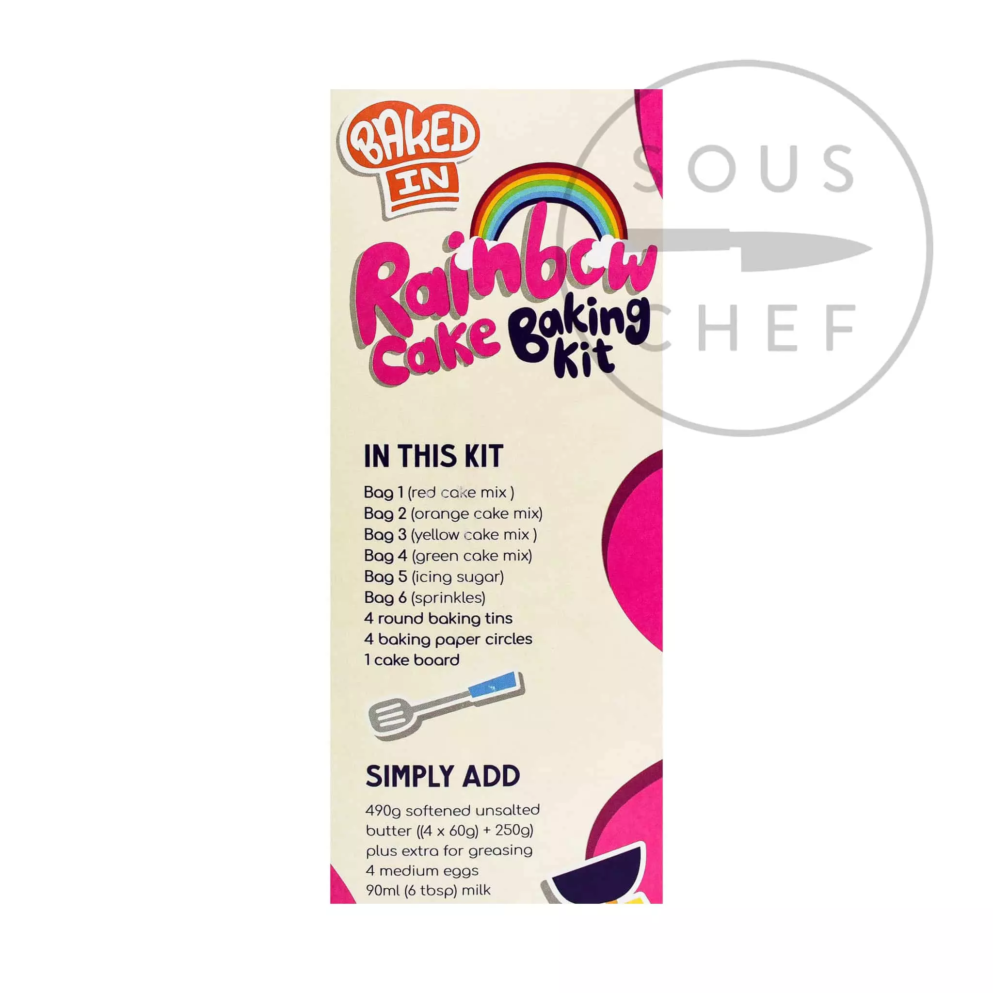 Bakedin Baked In Rainbow Cake Kit 970g 5 Bakedin Baked In Rainbow Cake Kit 970g