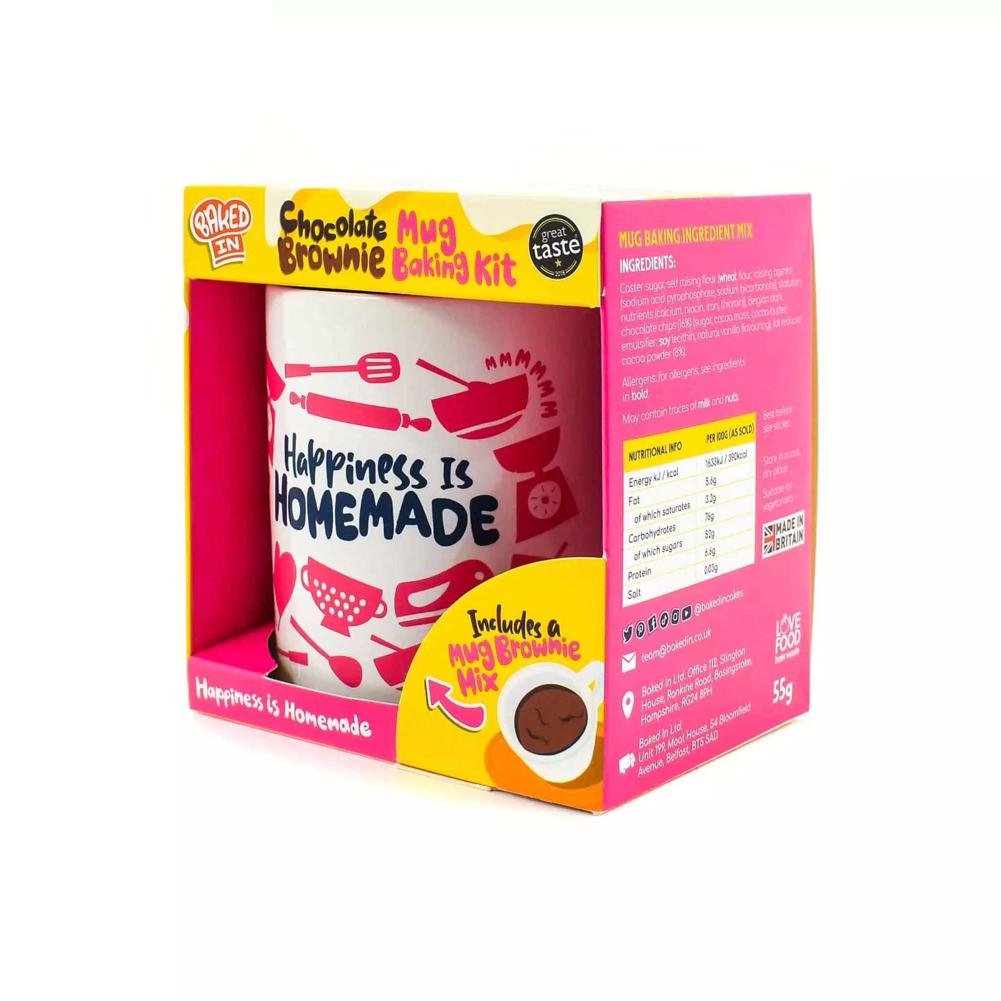 Bakedin Baked In Chocolate Brownie Mug Gift Set 55g 4 Bakedin Baked In Chocolate Brownie Mug Gift Set 55g