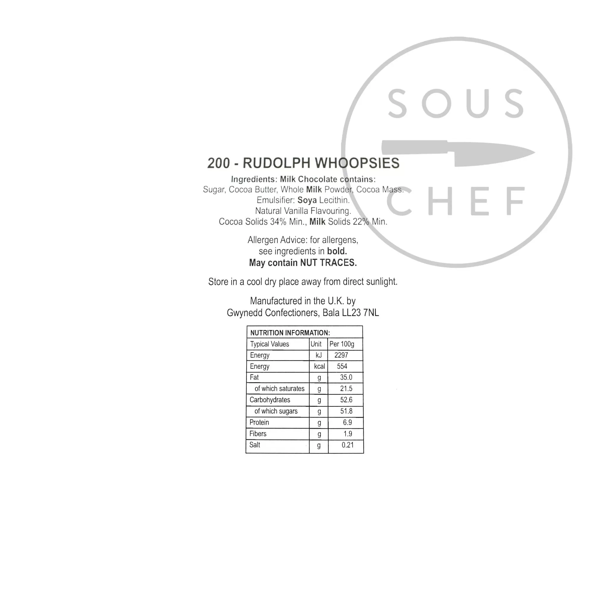 Christmas Chocolate Bars Rudolph Whoopsies 100g Ingredients 4 Christmas Chocolate Bars Rudolph Whoopsies 100g Ingredients