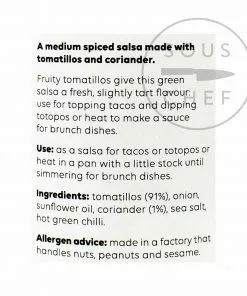 Cool Chile Co Tomatillo Salsa 260g Ingredients