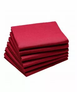 Coucke Cambrai Napkin Red 45cm Kitchen Linen