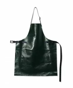 Dutchdeluxes Leather BBQ Apron In Metallic Green Cookware