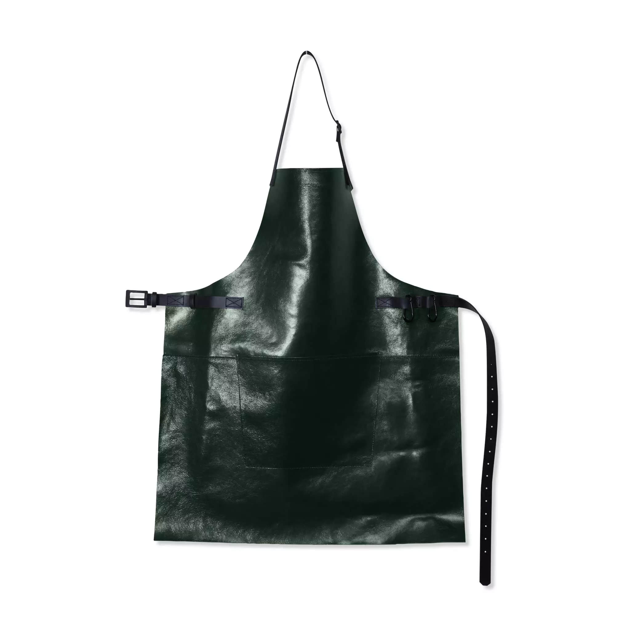 Damaged Box Dutchdeluxes Leather BBQ Apron In Metallic Green 3 Damaged Box Dutchdeluxes Leather BBQ Apron In Metallic Green