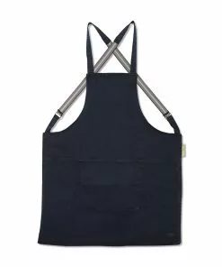 Dutchdeluxes Canvas Suspender Apron In Dark Blue