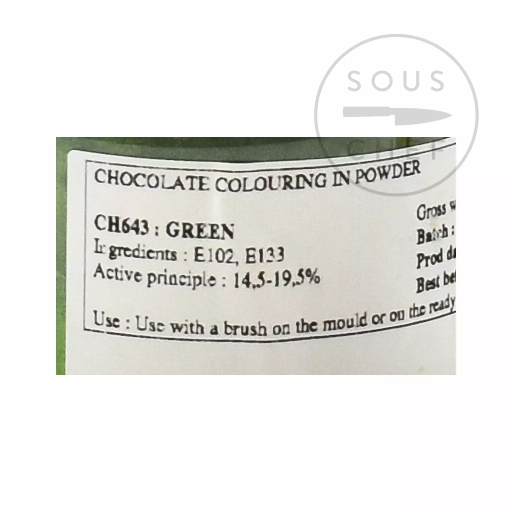 Deco Relief Green Gloss Food Colour For Chocolate 20g Ingredients 5 Deco Relief Green Gloss Food Colour For Chocolate 20g Ingredients