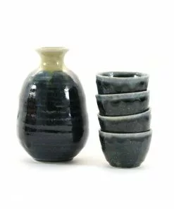 Kiji Stoneware & Ceramics Blue Glaze Sake Set Tableware