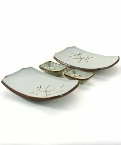 Kiji Stoneware & Ceramics Sakura Blossom Sushi Serving Set Tableware 7 Kiji Stoneware & Ceramics Sakura Blossom Sushi Serving Set Tableware