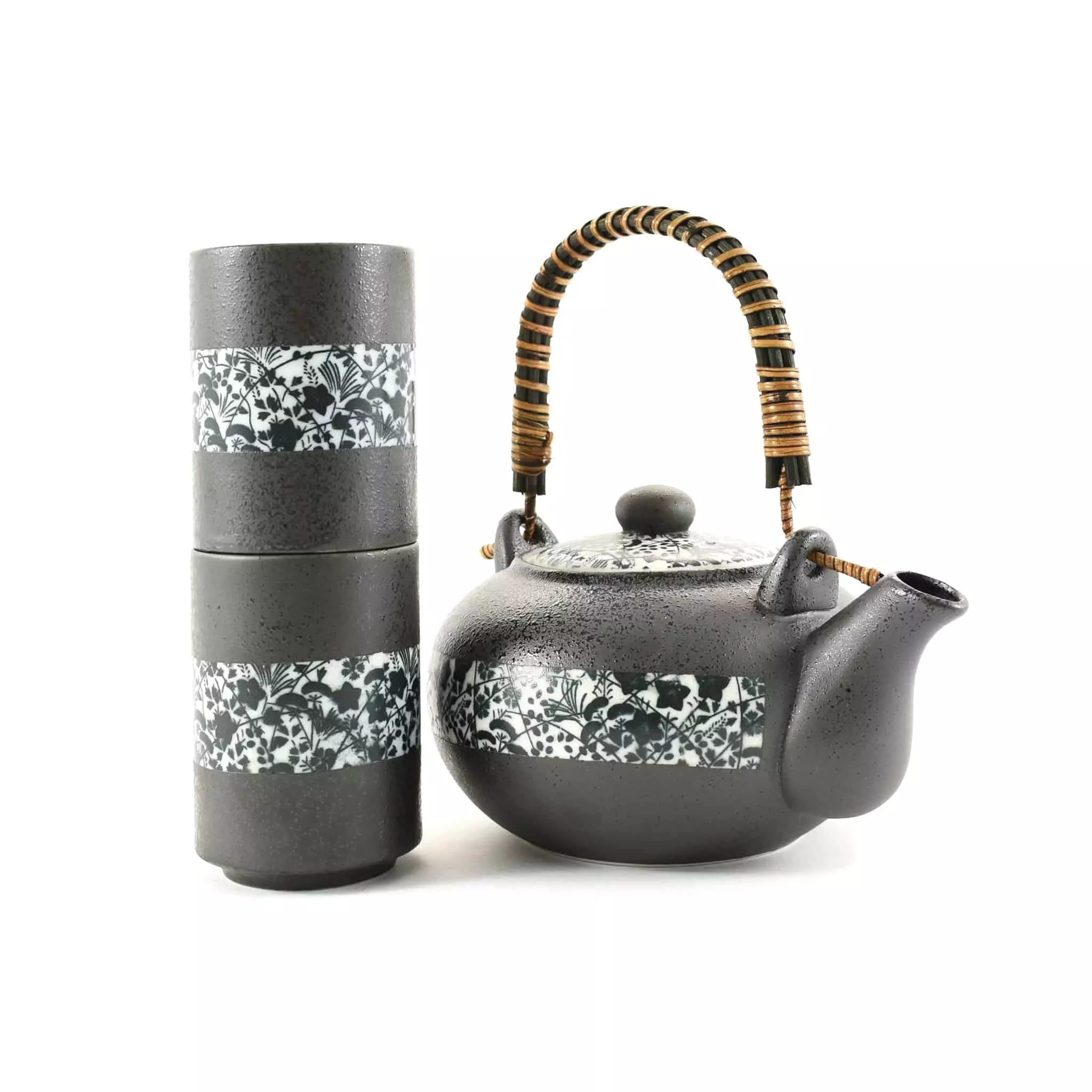 Kiji Stoneware & Ceramics Black Floral Tea Set 500ml Tableware 3 Kiji Stoneware & Ceramics Black Floral Tea Set 500ml Tableware
