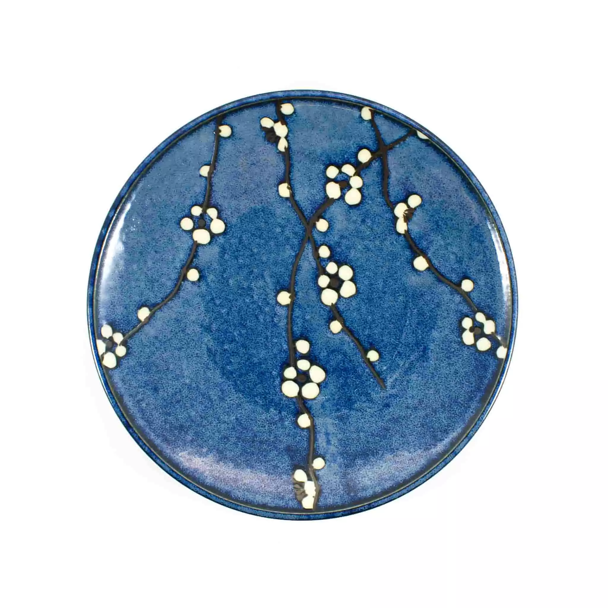 Kiji Stoneware & Ceramics Tableware Blue Sakura Side Plate 22.5cm 5 Kiji Stoneware & Ceramics Tableware Blue Sakura Side Plate 22.5cm