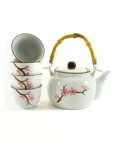 Kiji Stoneware & Ceramics Pink Sakura Tea Set 800ml