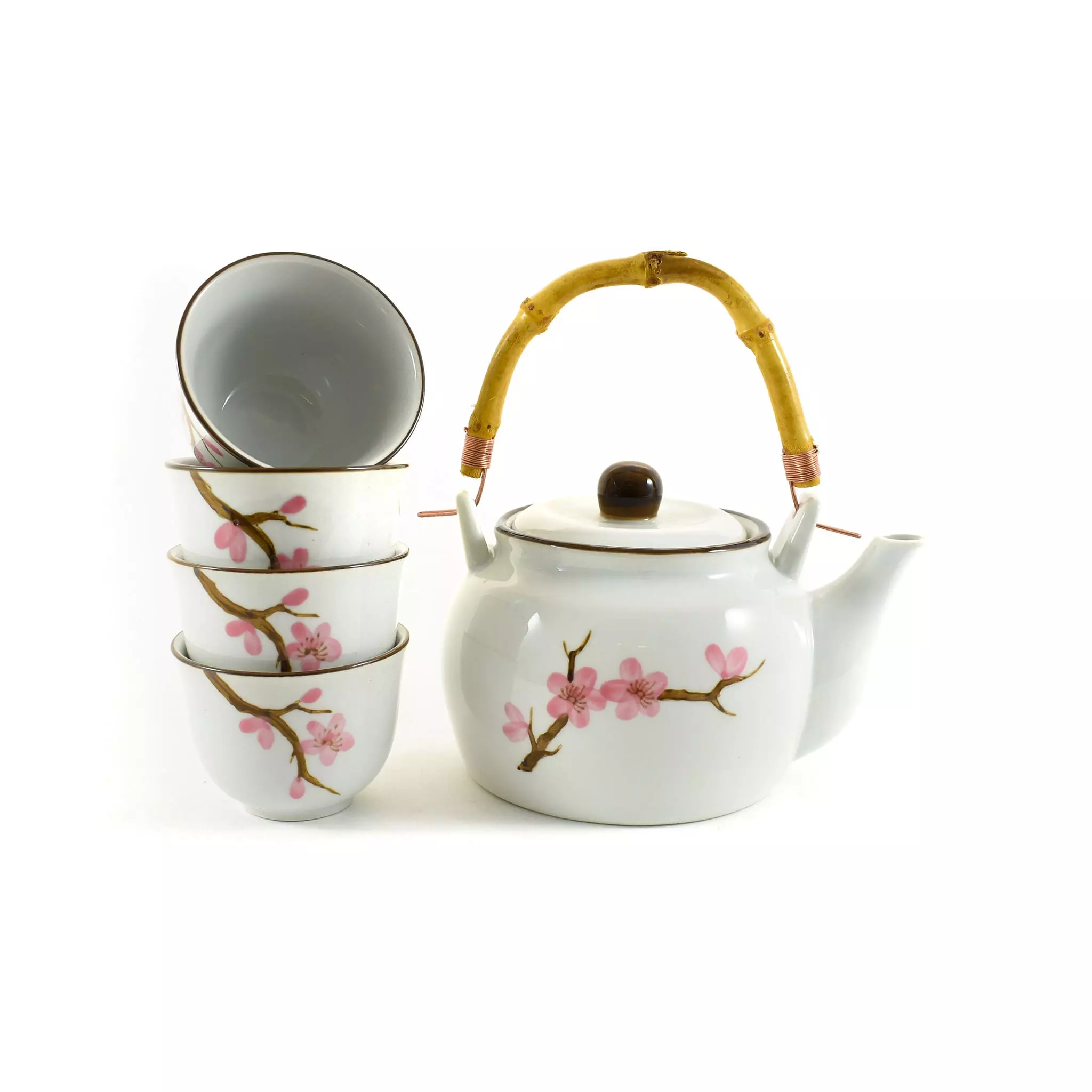 Kiji Stoneware & Ceramics Pink Sakura Tea Set 800ml 4 Kiji Stoneware & Ceramics Pink Sakura Tea Set 800ml