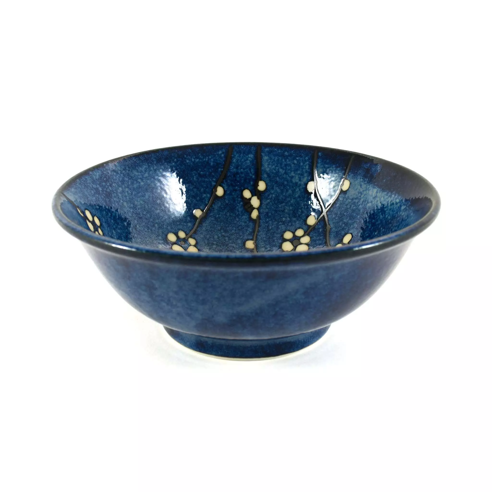Kiji Stoneware & Ceramics Blue Sakura Ramen Bowl 3 Kiji Stoneware & Ceramics Blue Sakura Ramen Bowl