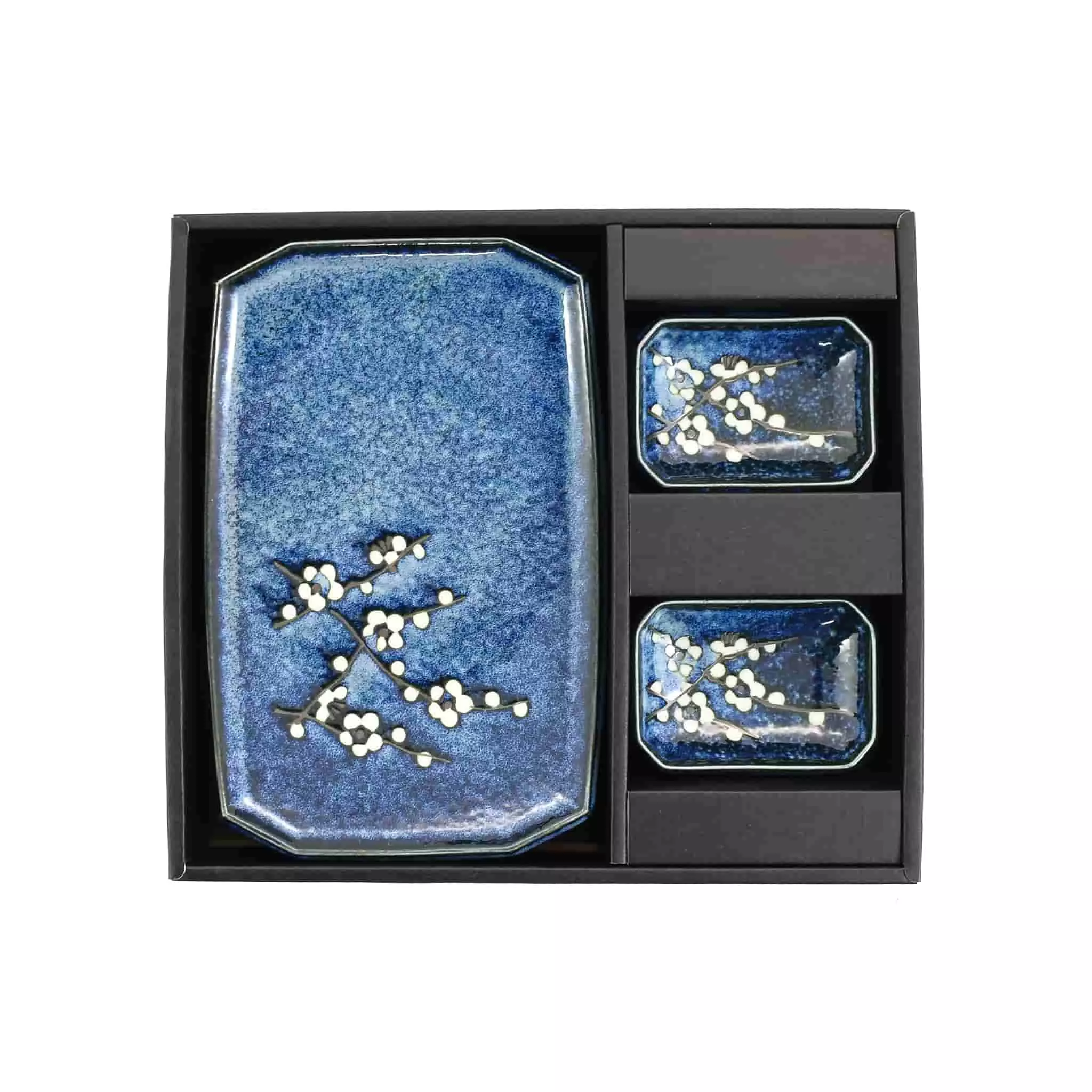 Kiji Stoneware & Ceramics Blue Sakura Sushi Serving Set 5 Kiji Stoneware & Ceramics Blue Sakura Sushi Serving Set