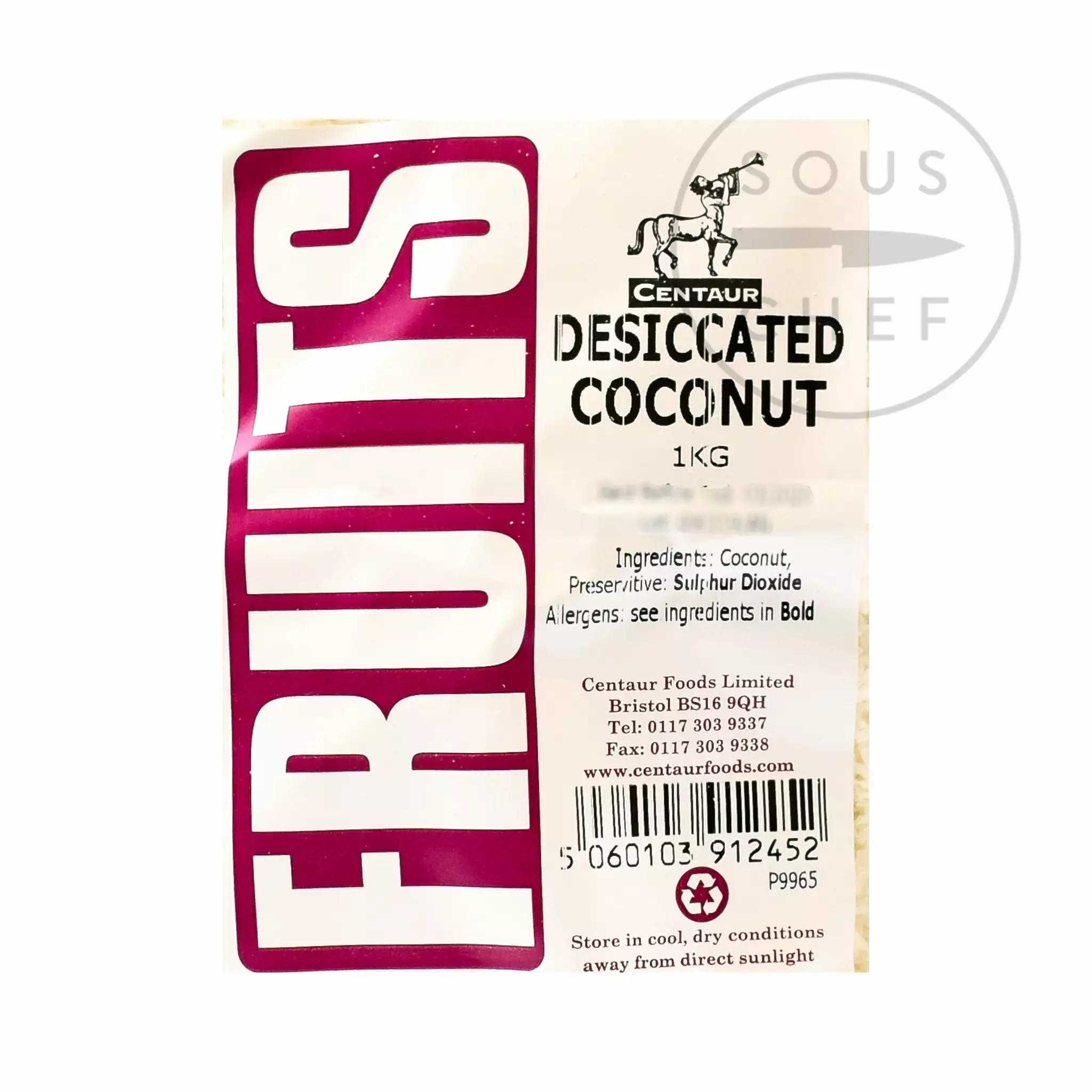 Centaur Desiccated Coconut 1kg Ingredients 4 Centaur Desiccated Coconut 1kg Ingredients