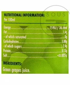 Legumes Oublies Verjus Du Perigord 500ml Ingredients