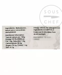 Craic Lemon Juice Powder 150g Ingredients