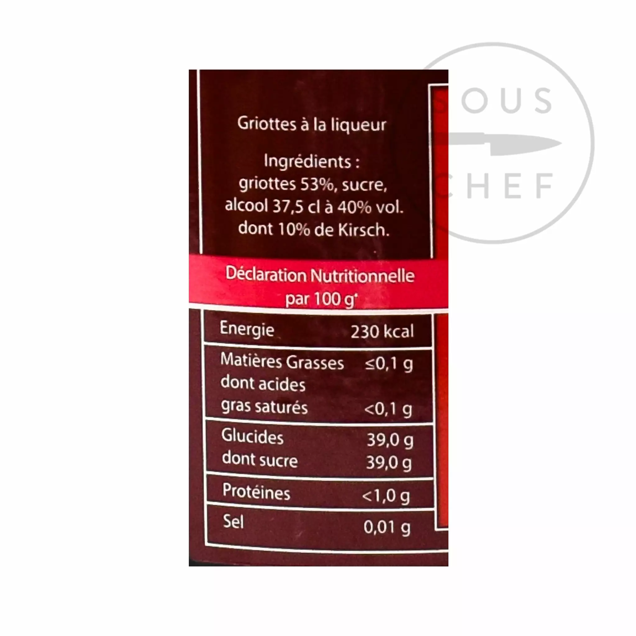 Centaur Griottines (15%) 1 Litre Ingredients 4 Centaur Griottines (15%) 1 Litre Ingredients