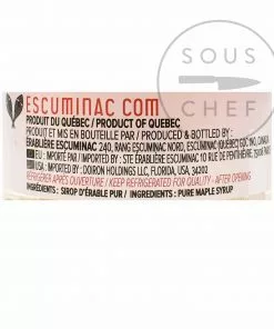 Ingredients Escuminac Extra Rare Light Maple Syrup 200ml