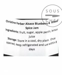 Christine Ferber Alsace Blueberry & Mixed Spice Jam 220g Ingredients