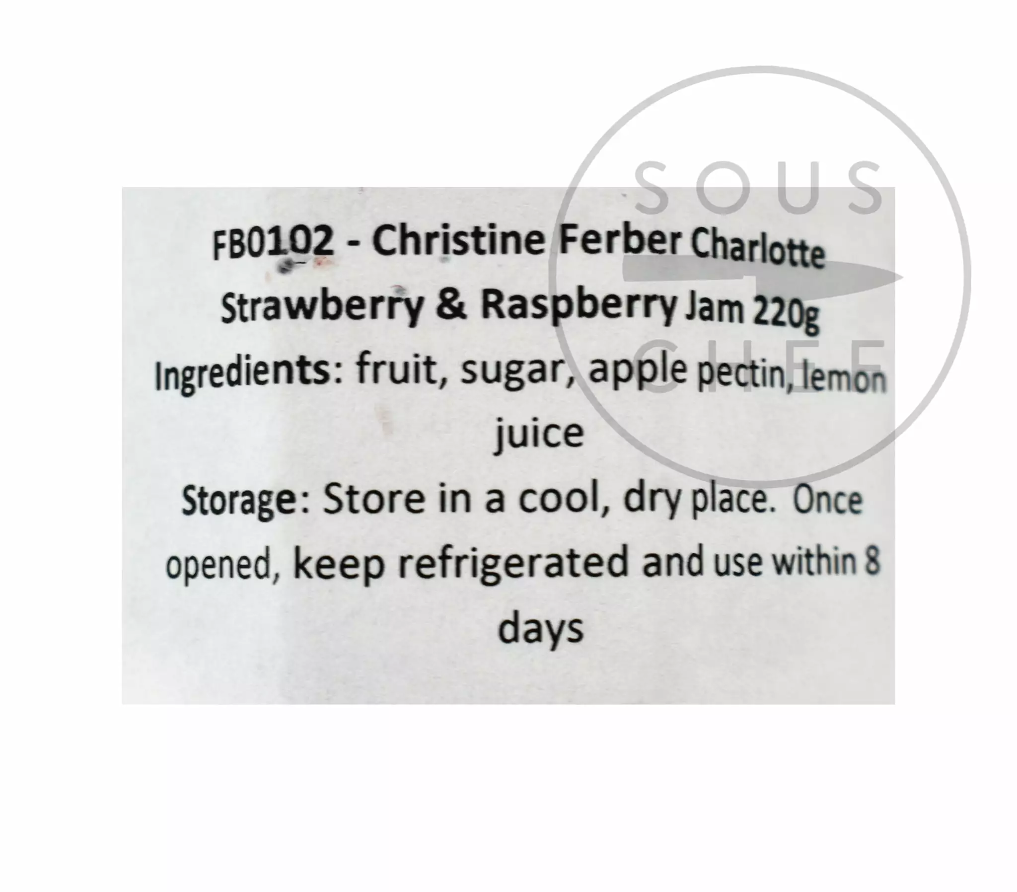Ingredients Christine Ferber Charlotte Strawberry & Raspberry Jam 220g 4 Ingredients Christine Ferber Charlotte Strawberry & Raspberry Jam 220g