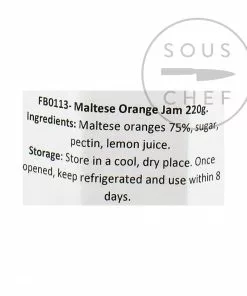 Ingredients Christine Ferber Maltese Orange Jam 220g