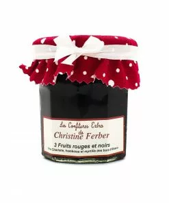 Ingredients Christine Ferber Charlotte Strawberry, Raspberry & Alsace Blueberry Jam 220g