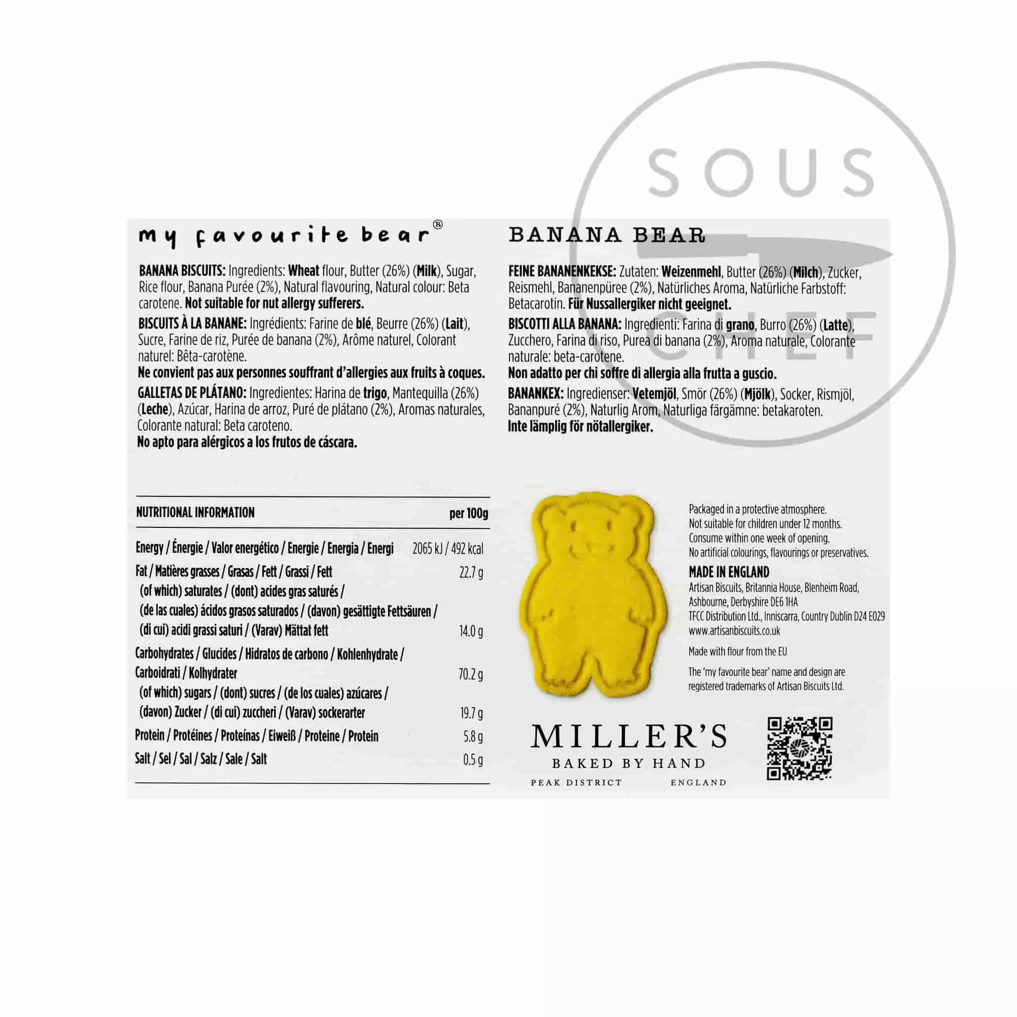 Artisan Biscuits Ingredients My Favourite Bear Banana Biscuits 100g 4 Artisan Biscuits Ingredients My Favourite Bear Banana Biscuits 100g