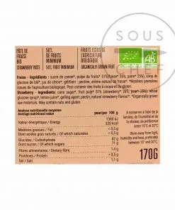 Francois Doucet Organic Strawberry Paste 170g Ingredients