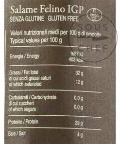 La Fattoria Di Parma Salami Felino IGP Riserva 290g Ingredients 7 La Fattoria Di Parma Salami Felino IGP Riserva 290g Ingredients