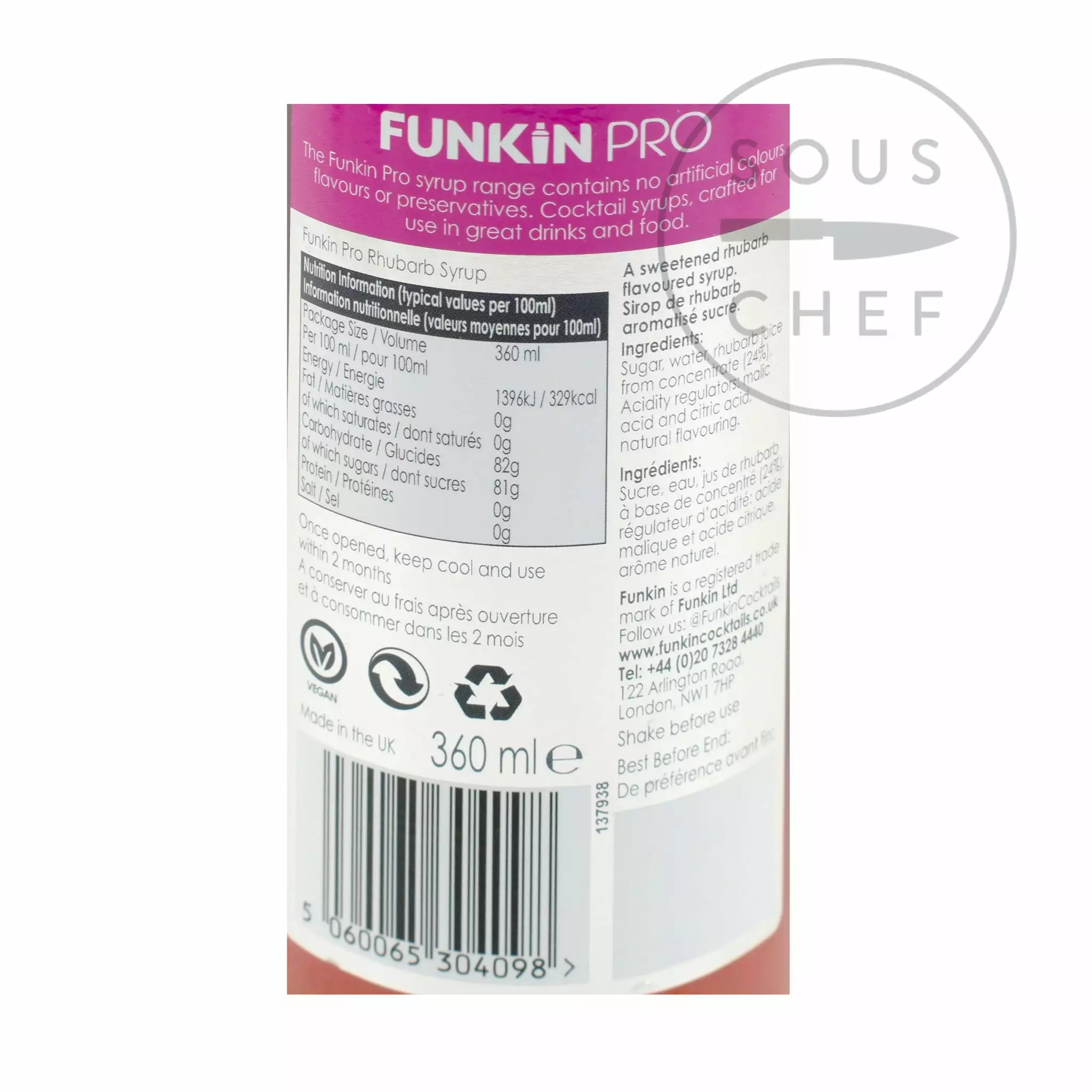 Funkin Rhubarb Syrup 360ml 4 Funkin Rhubarb Syrup 360ml