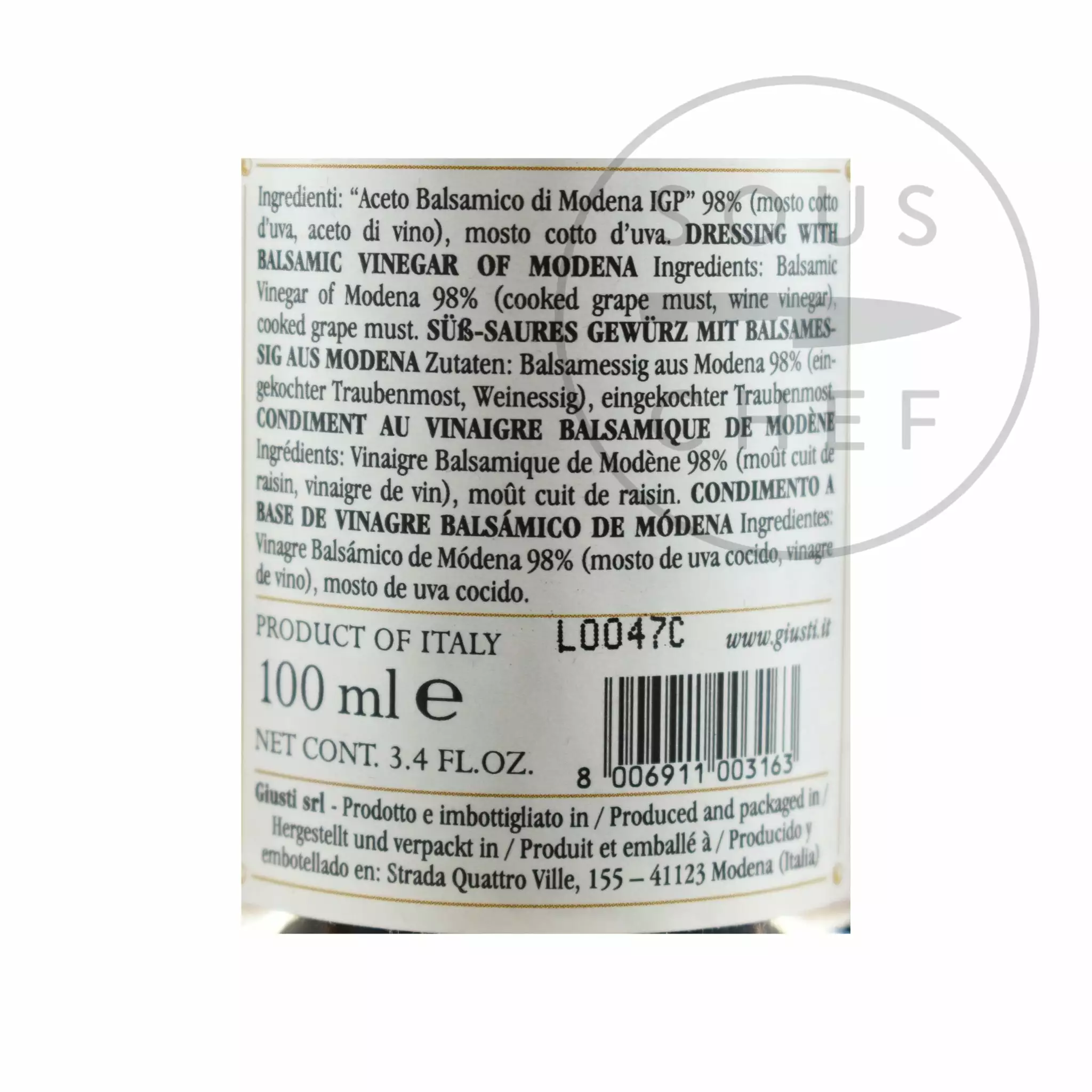 Ingredients Giuseppe Giusti Balsamic Vinegar Historical Collection In Wooden Casket 6 Ingredients Giuseppe Giusti Balsamic Vinegar Historical Collection In Wooden Casket