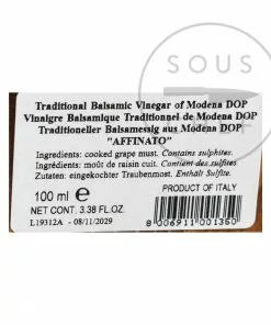 Giuseppe Giusti Balsamic Vinegar Of Modena DOP - Affinato 12 Year Aged Ingredients