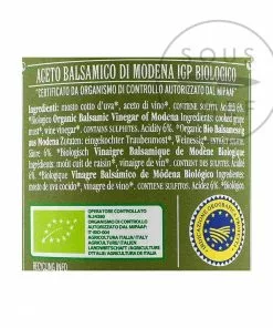 Ingredients Giuseppe Giusti Organic 3 Gold Medal Balsamic Vinegar 12 Year Aged 250ml