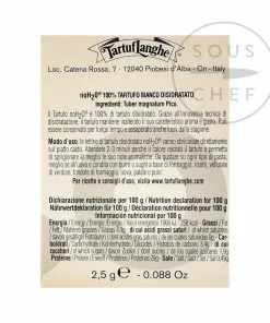 Tartuflanghe Freeze-Dried Alba White Truffle 2.5g Ingredients