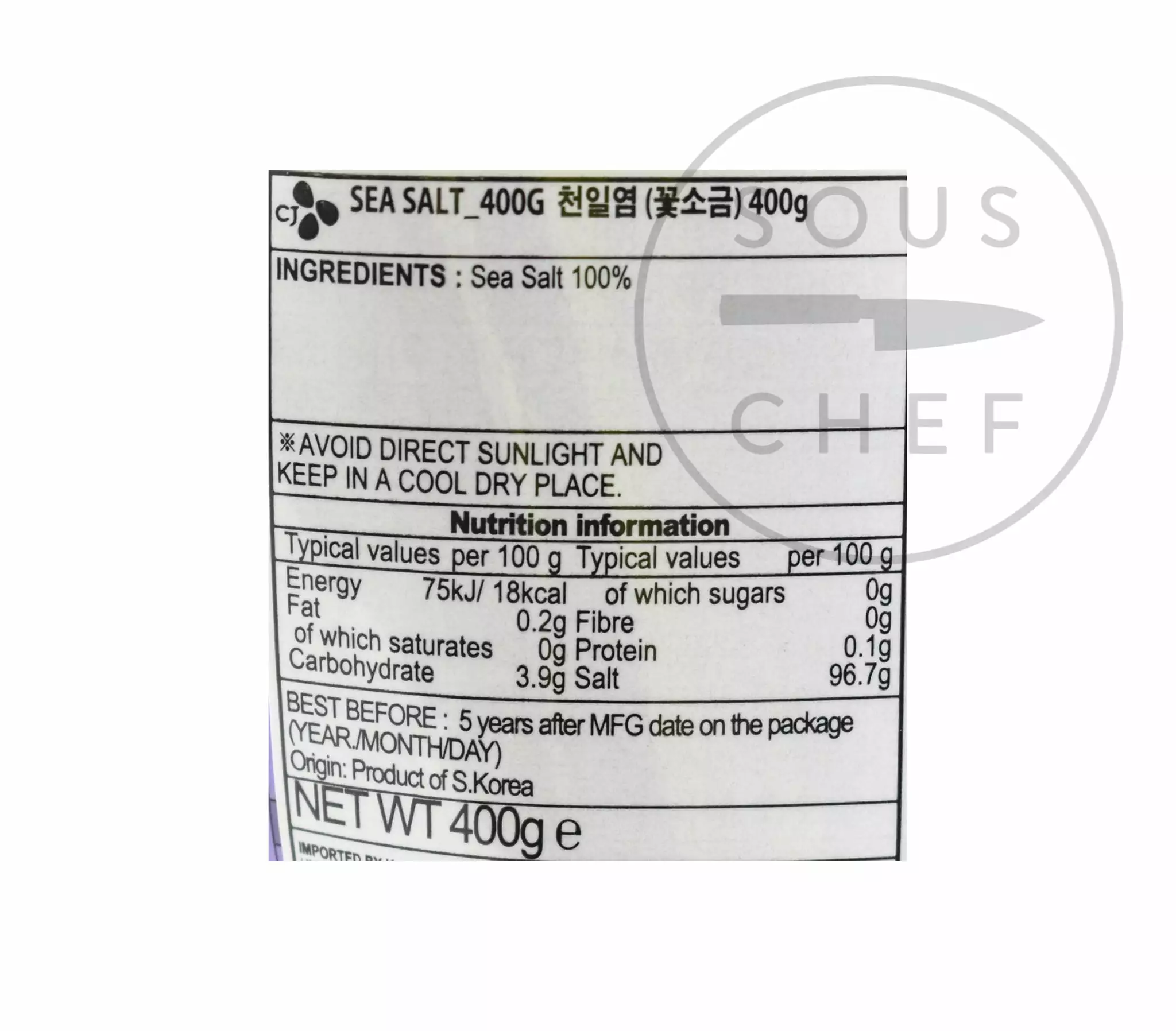 Beksul Korean Solar Sea Salt Flakes 400g Ingredients 4 Beksul Korean Solar Sea Salt Flakes 400g Ingredients