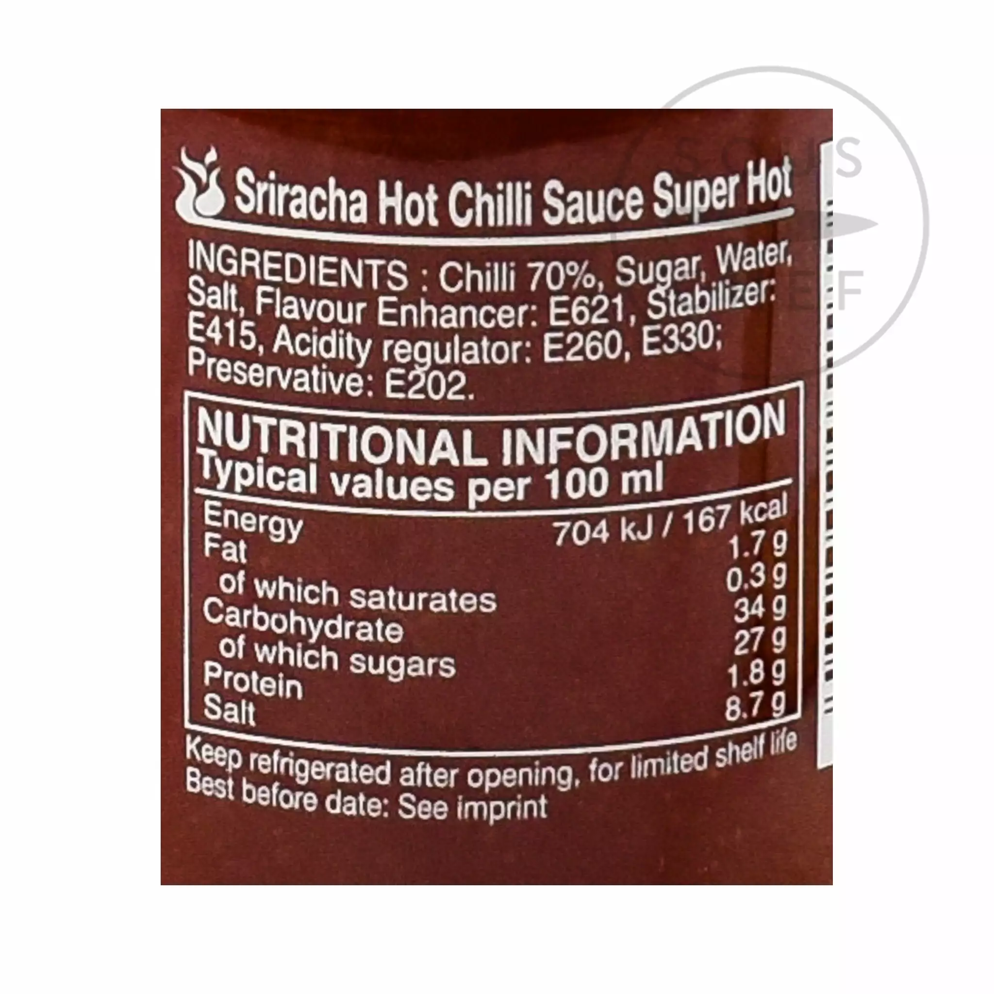 Ingredients Flying Goose Sriracha - Super Hot 6 Ingredients Flying Goose Sriracha - Super Hot
