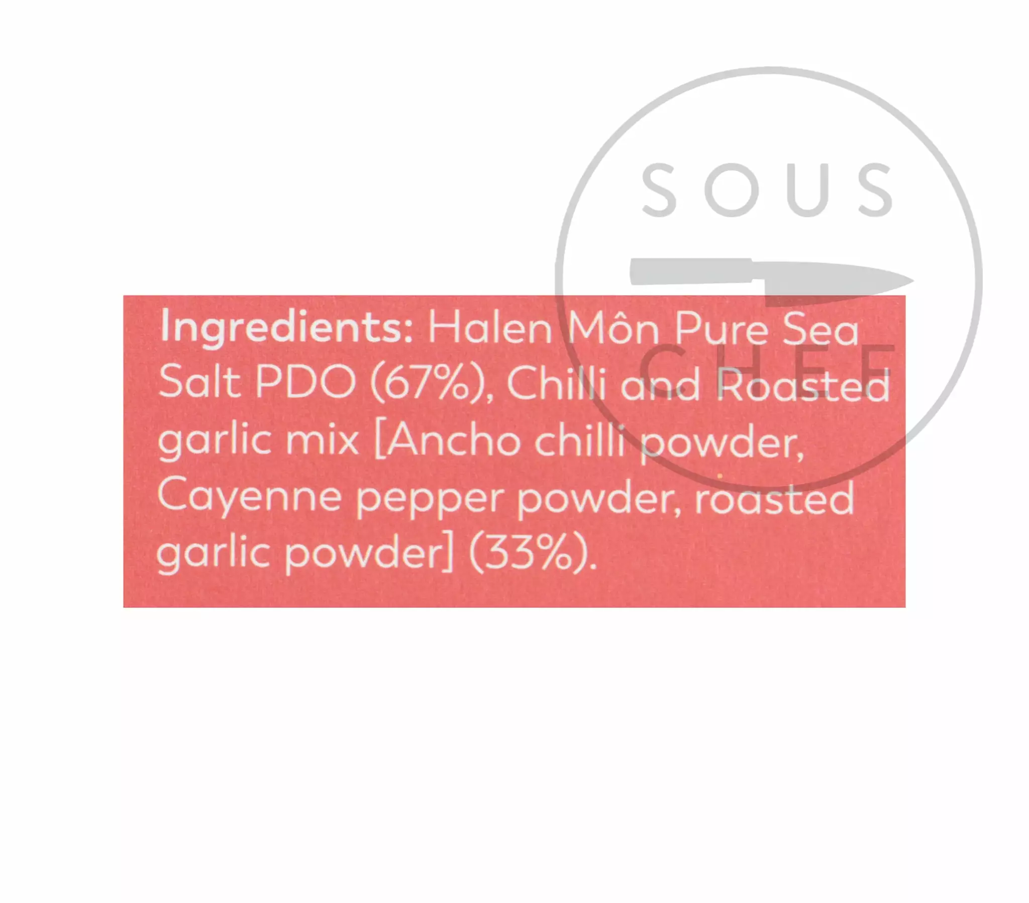 Ingredients Halen Môn Sea Salt With Chilli & Garlic 100g 4 Ingredients Halen Môn Sea Salt With Chilli & Garlic 100g