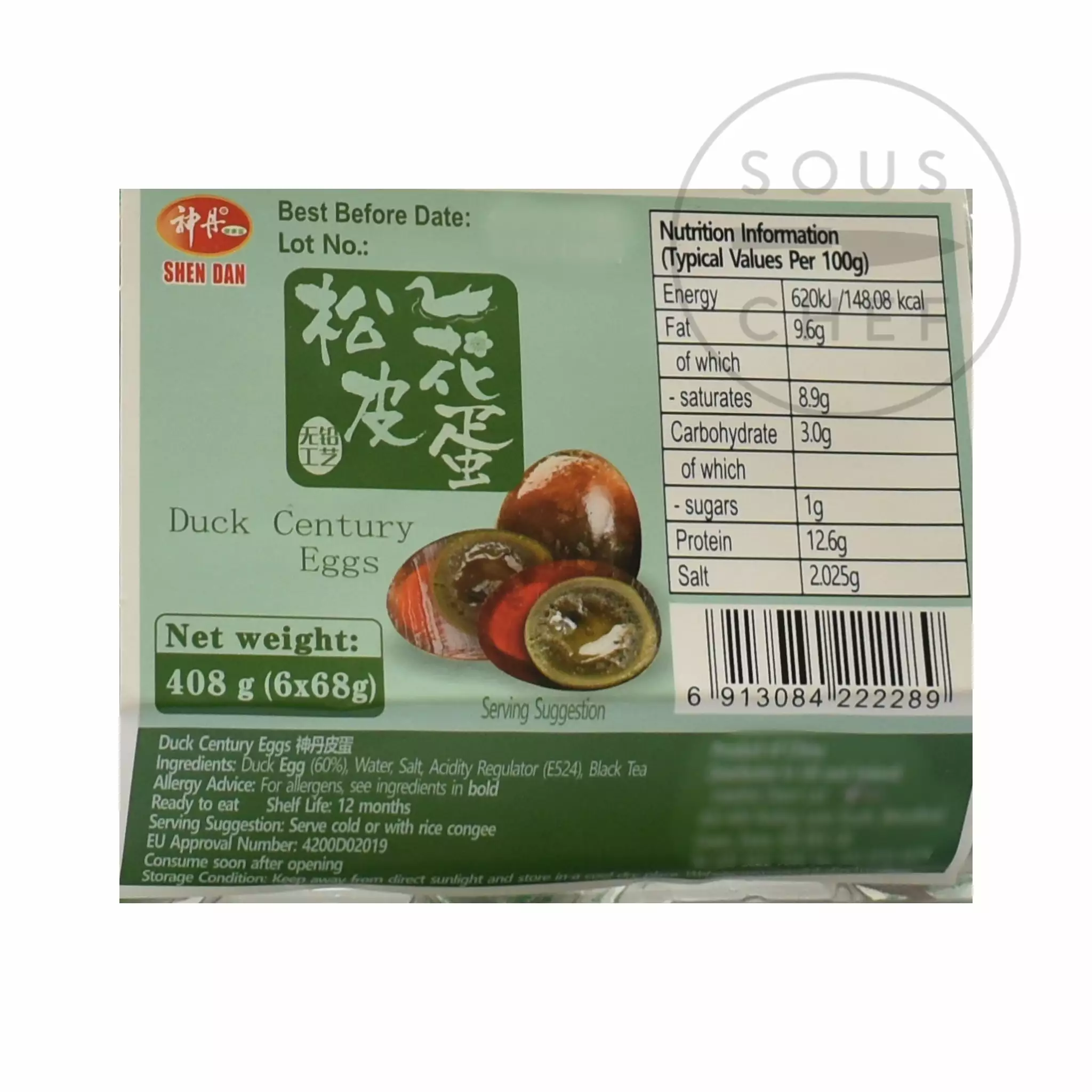 Shen Dan Ingredients Century Eggs - 6 Duck Eggs 8 Shen Dan Ingredients Century Eggs - 6 Duck Eggs