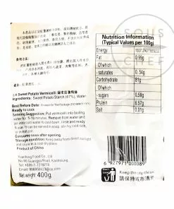 Chuan Tong Mei Shi Sweet Potato Vermicelli 400g Gluten Free Ingredients