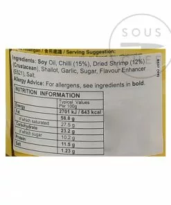 Tean's Gourmet Crispy Prawn Chilli Sambal 240g Ingredients 7 Tean's Gourmet Crispy Prawn Chilli Sambal 240g Ingredients