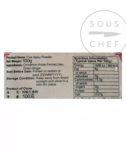 ZF Ingredients Chinese Five Spice Pouch 100g