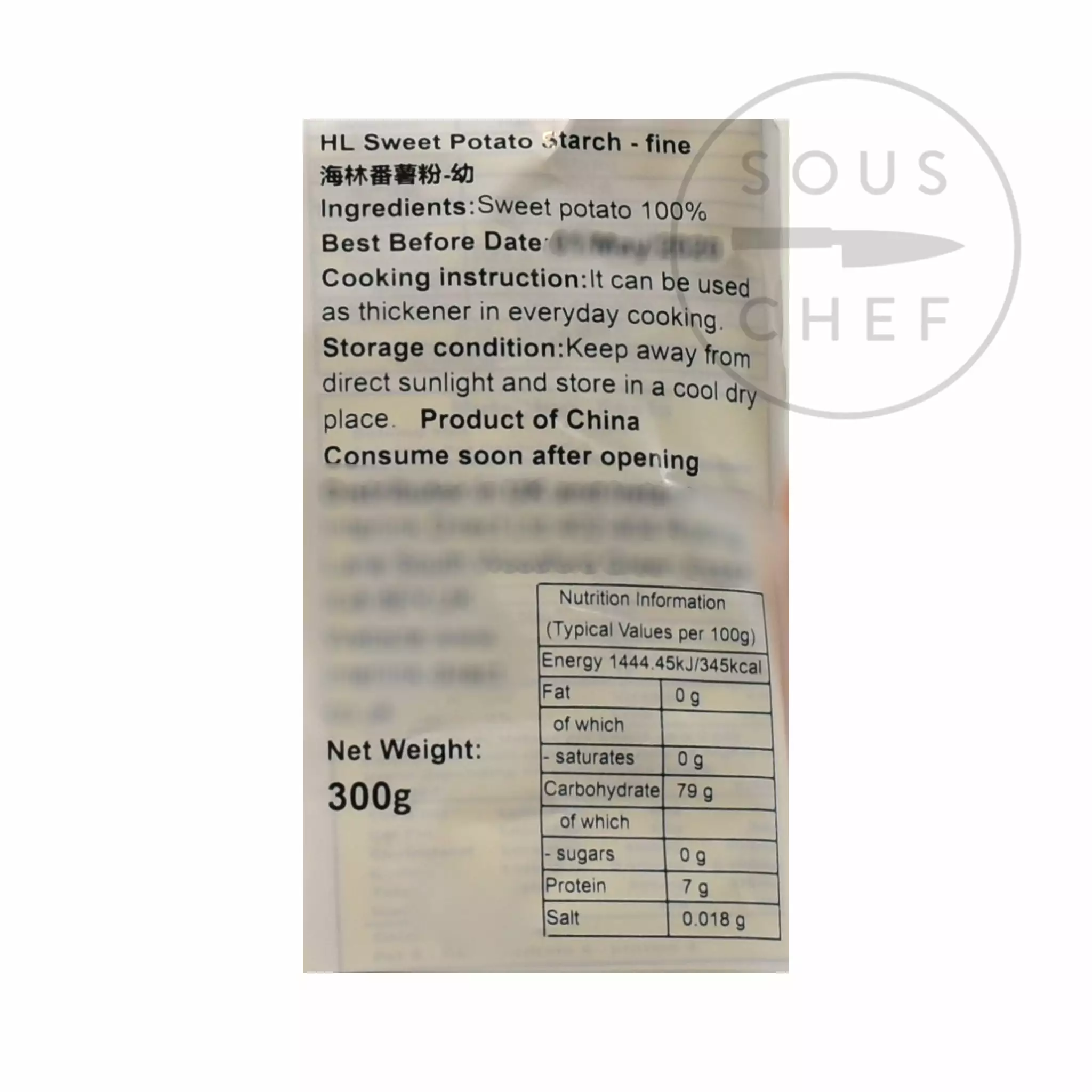 HL Ingredients Pure Sweet Potato Starch 300g 4 HL Ingredients Pure Sweet Potato Starch 300g