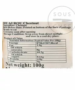 HR Cooked Chestnuts 100g Ingredients 7 HR Cooked Chestnuts 100g Ingredients