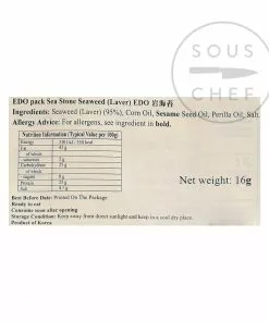 EDO Seaweed & Squid Ink Seasoned Seaweed Snack Pack 20g