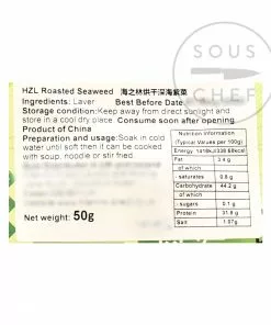 Chinese Ingredients Roasted Seaweed - Laver 50g