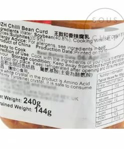 WZH Fermented Bean Curd With Chilli 240g