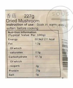 LF Dried Shiitake Mushroom 227g Ingredients