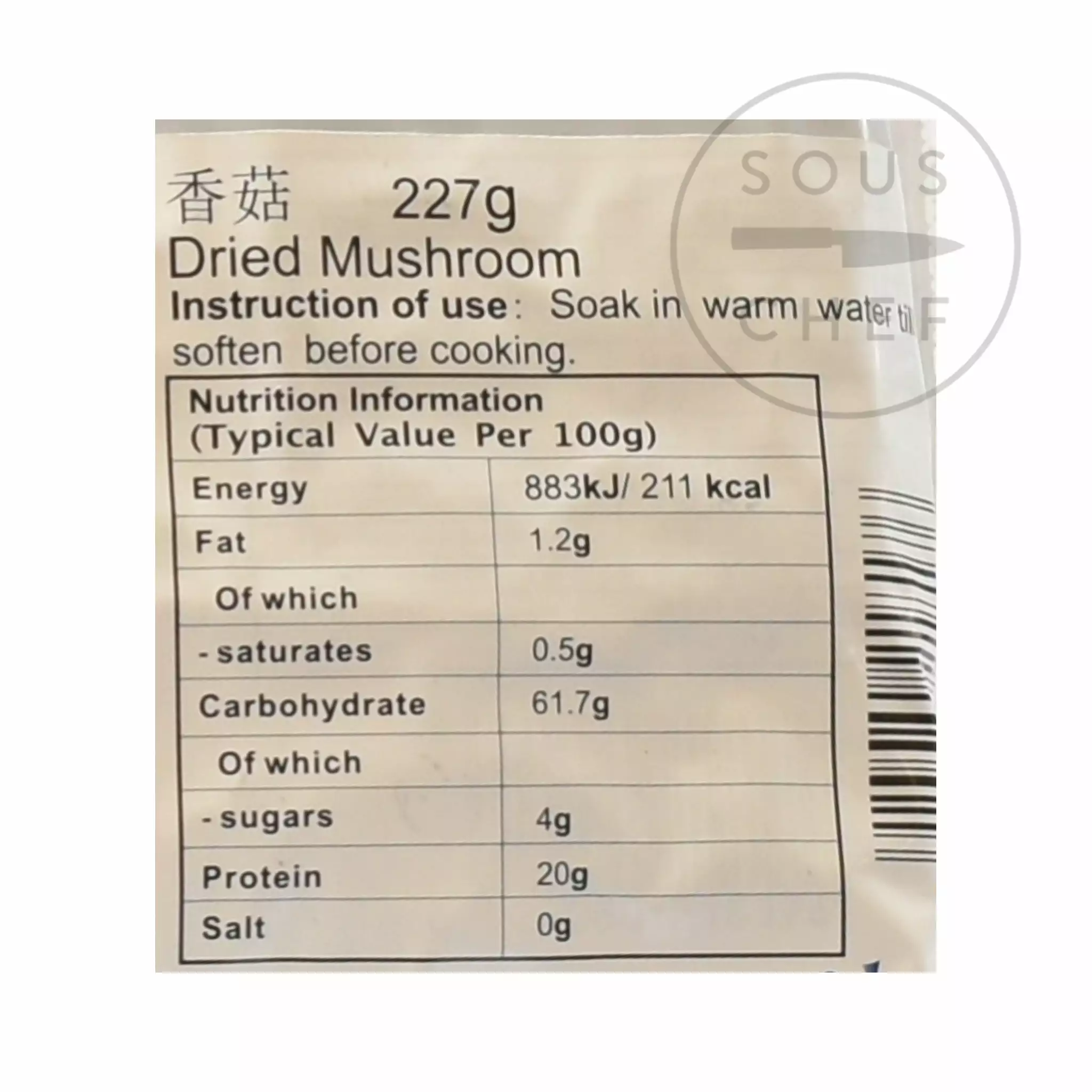 LF Dried Shiitake Mushroom 227g Ingredients 4 LF Dried Shiitake Mushroom 227g Ingredients
