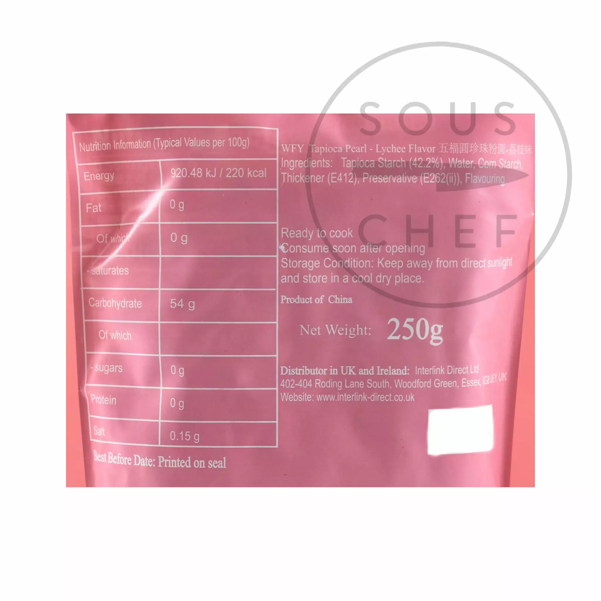 WFY Lychee Flavour Tapioca Pearls 250g 5 WFY Lychee Flavour Tapioca Pearls 250g